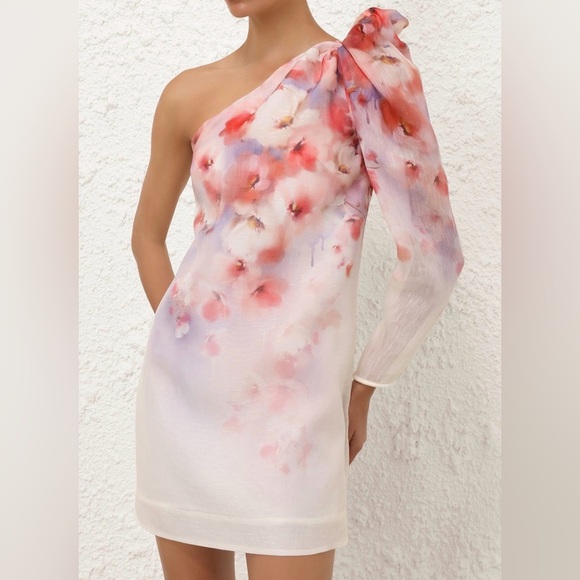 Zimmermann Crush Asymmetrical Mini Dress Size 2 - Picture 2 of 15